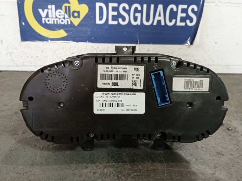 Recambio de cuadro instrumentos para seat ibiza (6j5) reference referencia OEM IAM 6J0920800L  ASC53219407