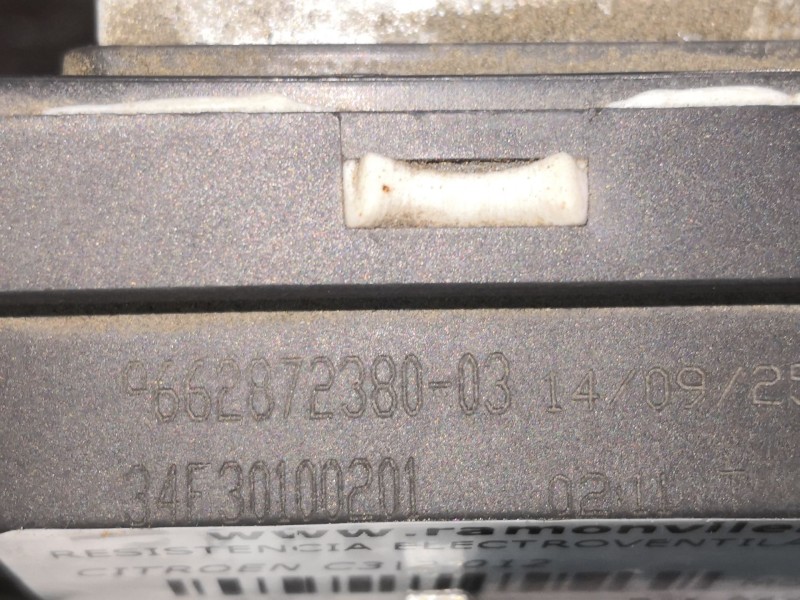 Recambio de resistencia electroventilador para citroen c3 attraction referencia OEM IAM 9662872380  