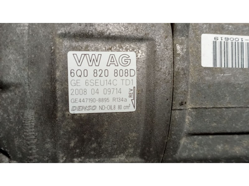 Recambio de compresor aire acondicionado para seat ibiza (6j5) reference referencia OEM IAM 6Q0820808D  