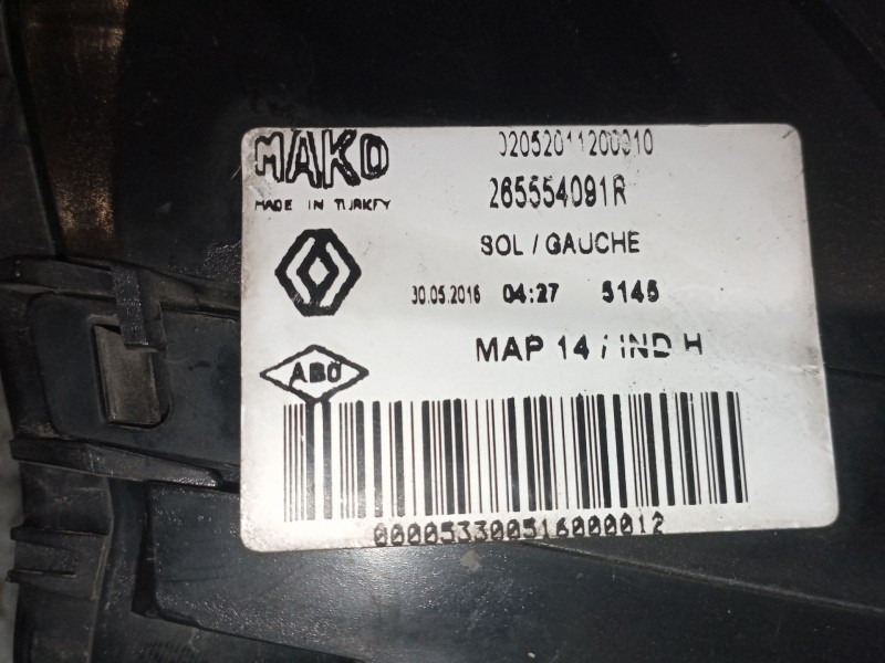 Recambio de piloto trasero izquierdo para renault clio iv business referencia OEM IAM 265554091R  