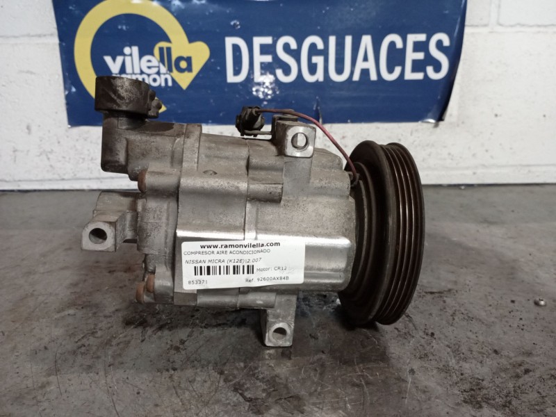 Recambio de compresor aire acondicionado para nissan micra (k12e) 25 aniversario referencia OEM IAM 92600AX84B  