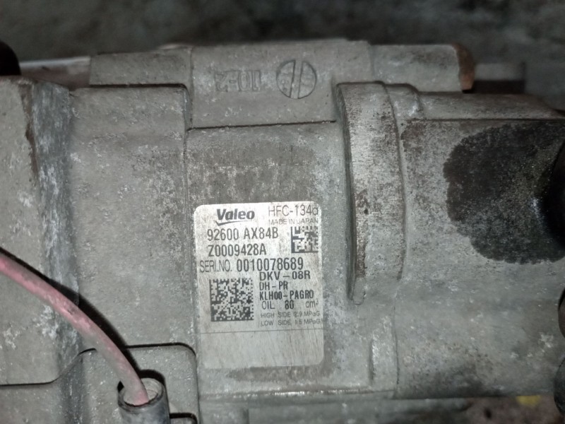 Recambio de compresor aire acondicionado para nissan micra (k12e) 25 aniversario referencia OEM IAM 92600AX84B  