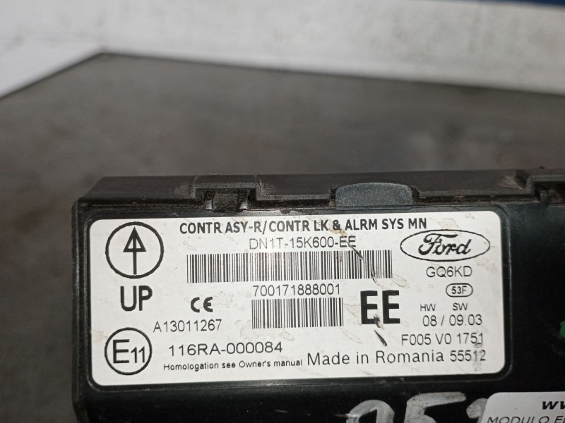 Recambio de modulo electronico para ford transit courier  | 0.13 - ...  | 0.13 - ... referencia OEM IAM DN1T15K600EE  