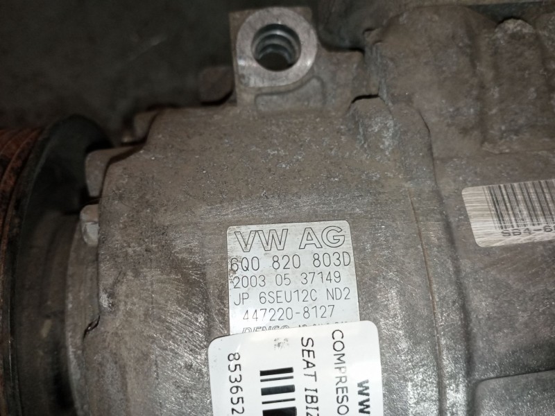 Recambio de compresor aire acondicionado para seat ibiza (6l1) referencia OEM IAM 6Q0820803D  
