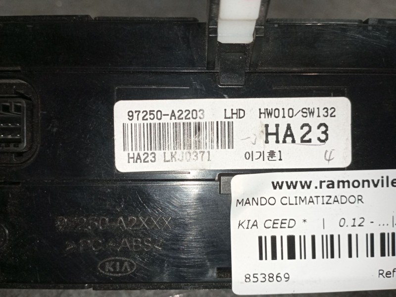 Recambio de mando climatizador para kia ceed  | 0.12 - ...  | 0.12 - ... referencia OEM IAM 97250A2203  