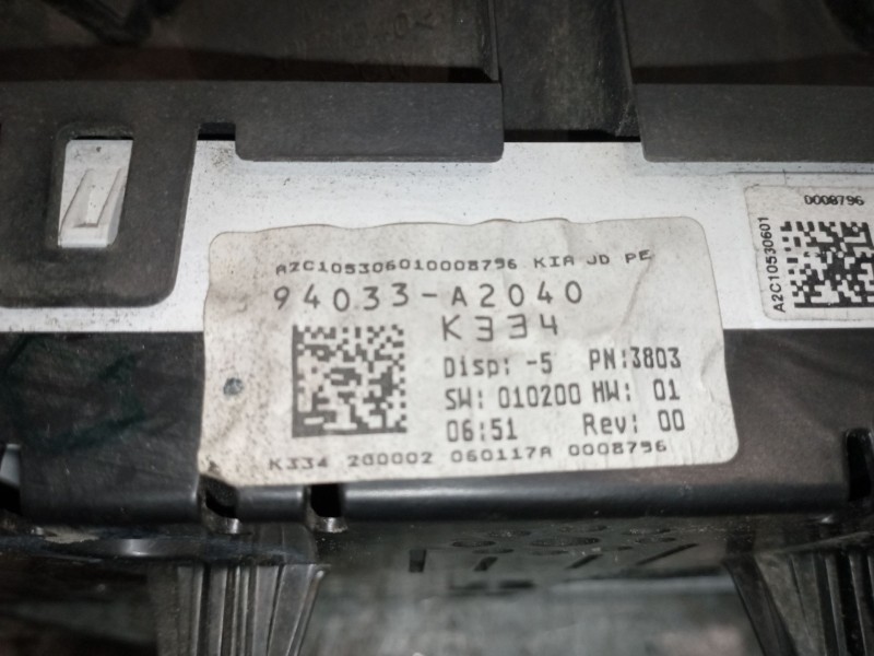 Recambio de cuadro instrumentos para kia ceed  | 0.12 - ...  | 0.12 - ... referencia OEM IAM 94033A2040  