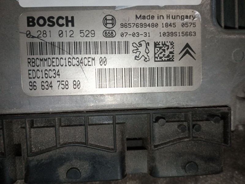 Recambio de centralita motor uce para citroen c3 1.4 hdi audace referencia OEM IAM 0281012529  