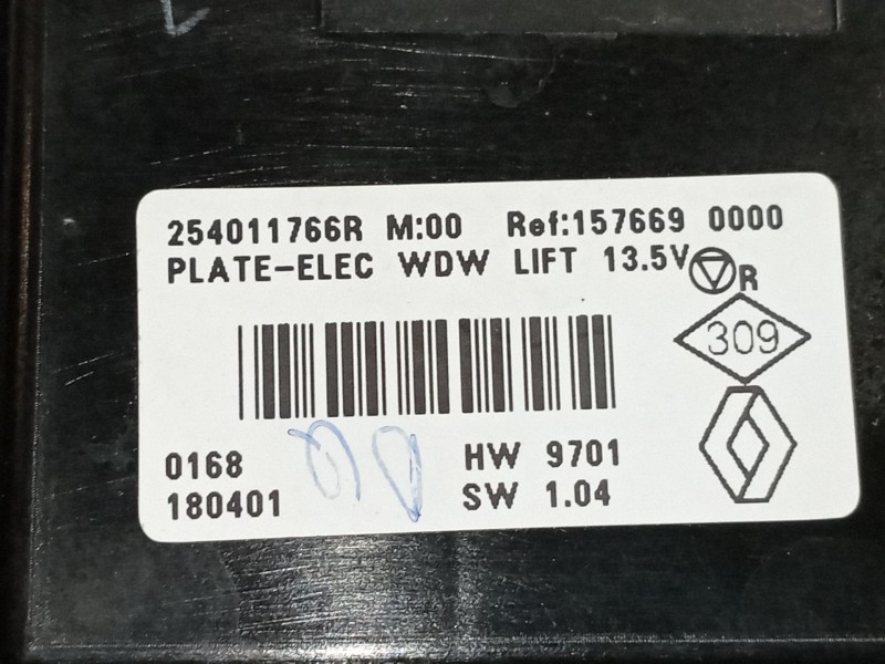 Recambio de mando elevalunas delantero izquierdo para renault kadjar  | 0.15 - ...  | 0.15 - ... referencia OEM IAM 254011766R  