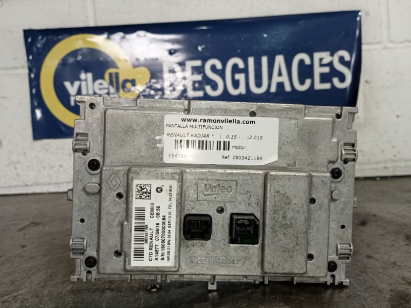 Recambio de pantalla multifuncion para renault kadjar  | 0.15 - ...  | 0.15 - ... referencia OEM IAM 280342118R  