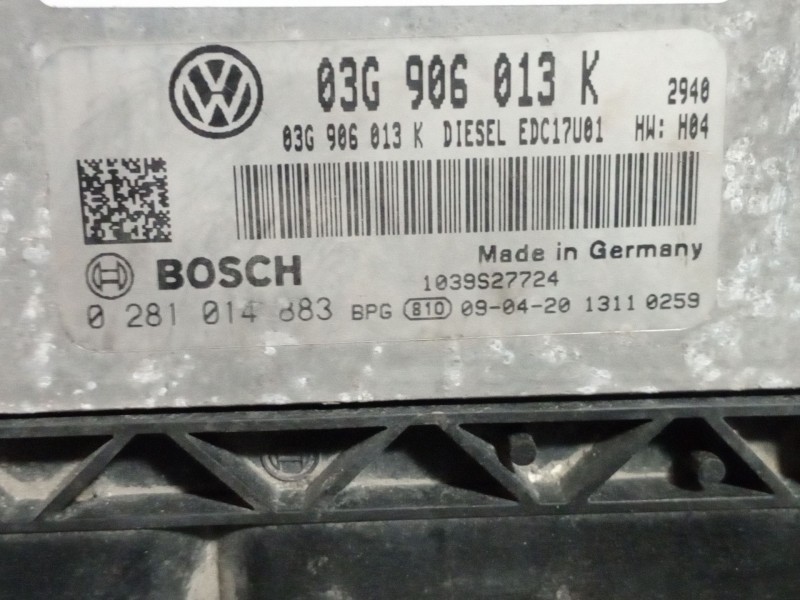 Recambio de centralita motor uce para seat ibiza (6j5) sport referencia OEM IAM 0281014883 03G906013K EDC17U01