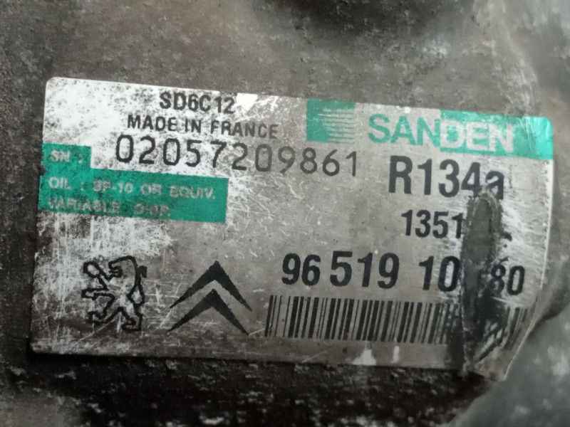 Recambio de compresor aire acondicionado para citroen c4 sedan collection referencia OEM IAM 1351F 9651910980 SD6C12