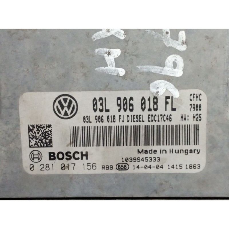 Recambio de centralita motor uce para seat altea xl 2.0 tdi 140 style referencia OEM IAM 0281017156 03L906018FL EDC17C46
