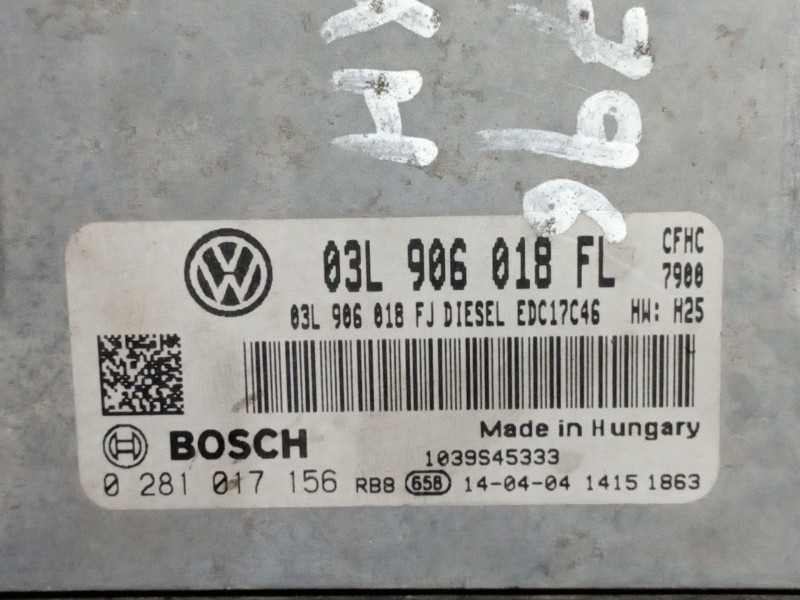 Recambio de centralita motor uce para seat altea xl 2.0 tdi 140 style referencia OEM IAM 0281017156 03L906018FL EDC17C46