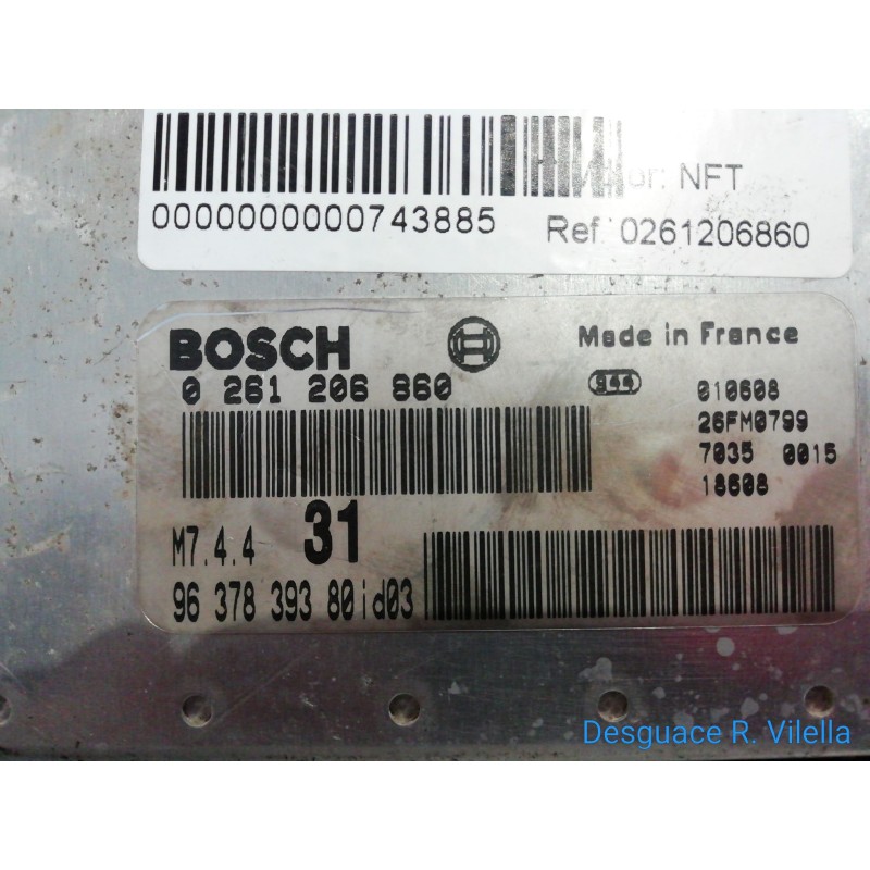 Recambio de centralita motor uce para citroen saxo 1.6 vts | 11.00 - 12.03 1.6 vts | 11.00 - 12.03 referencia OEM IAM 0261206860