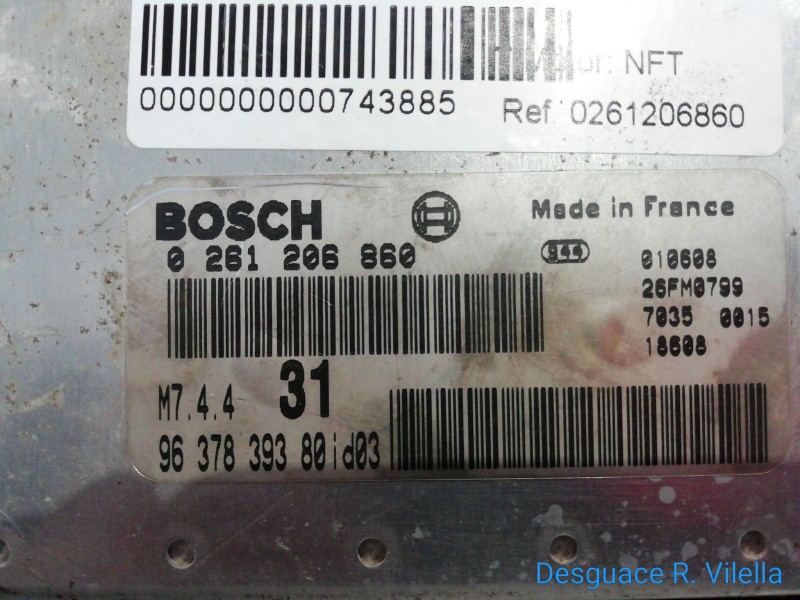 Recambio de centralita motor uce para citroen saxo 1.6 vts | 11.00 - 12.03 1.6 vts | 11.00 - 12.03 referencia OEM IAM 0261206860