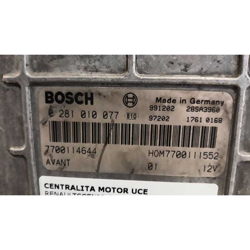 Recambio de centralita motor uce para renault scenic (ja..)  | 0.99 - 0.03  | 0.99 - 0.03 referencia OEM IAM 0281010077 77001146