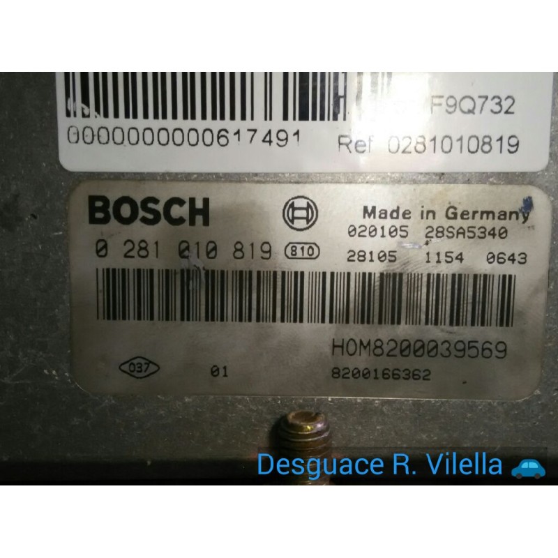 Recambio de centralita motor uce para renault scenic (ja..) 1.9 dci authentique | 03.01 - 12.03 1.9 dci authentique | 03.01 - 12