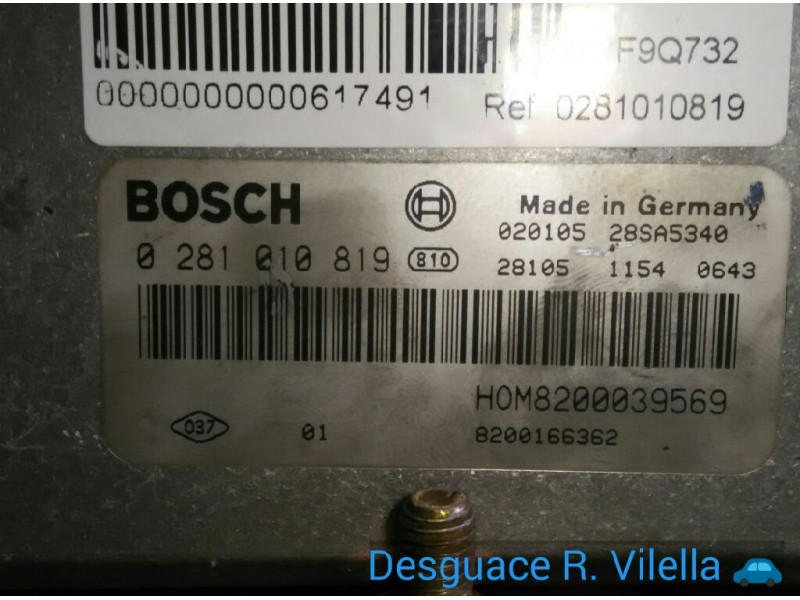 Recambio de centralita motor uce para renault scenic (ja..) 1.9 dci authentique | 03.01 - 12.03 1.9 dci authentique | 03.01 - 12