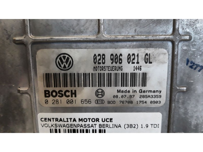 Recambio de centralita motor uce para volkswagen passat berlina (3b2) 1.9 tdi | 0.96 - ... 1.9 tdi | 0.96 - ... referencia OEM I