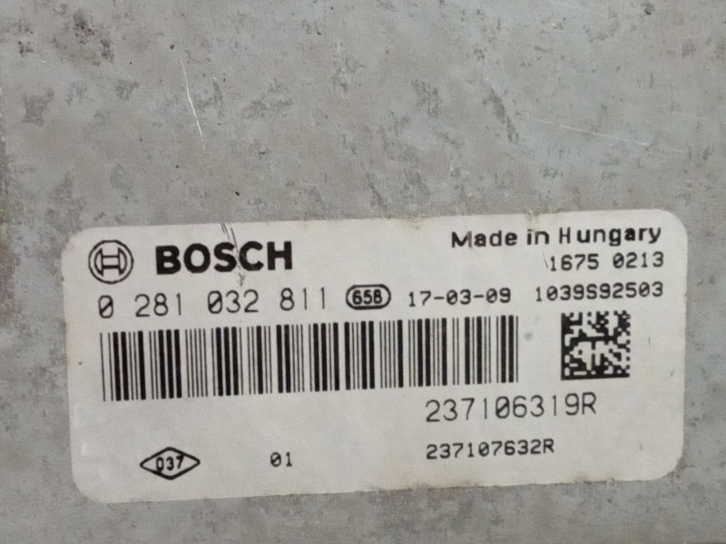 Recambio de centralita motor uce para dacia dokker ambiance referencia OEM IAM 0281032811 237106319R 1039S92503
