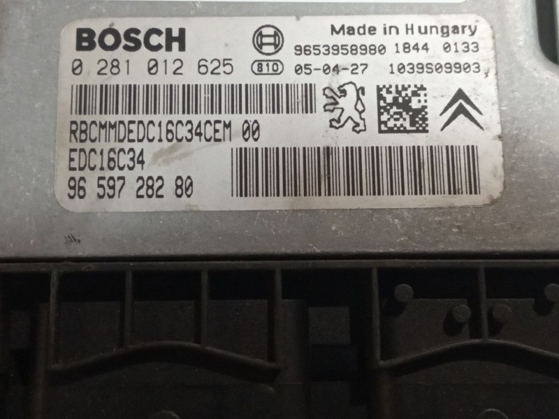 Recambio de centralita motor uce para peugeot 407 sw 1.6 hdi referencia OEM IAM 0281012625 9659728280 EDC16C34