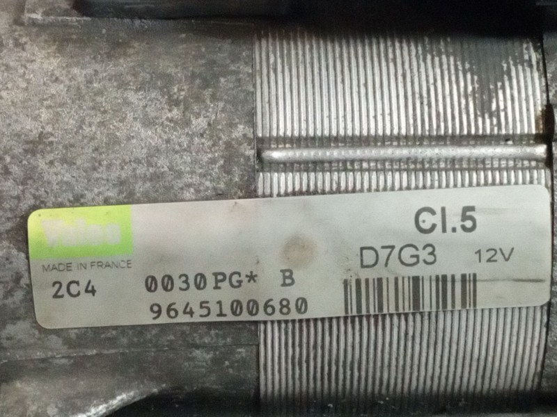 Recambio de motor arranque para peugeot 407 sw 1.6 hdi referencia OEM IAM D7G3 9645100680 CI5