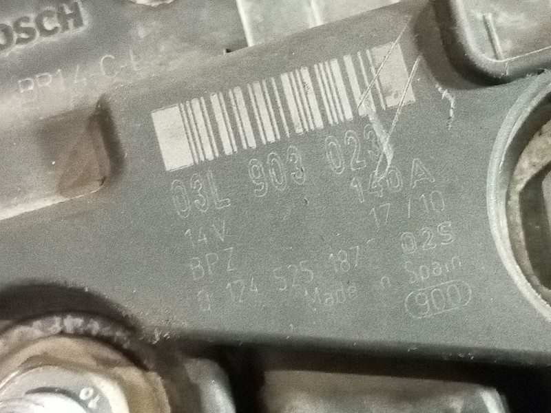 Recambio de alternador para volkswagen golf plus (5m1) 2.0 tdi referencia OEM IAM 0124525187 03L903023 14V 140A