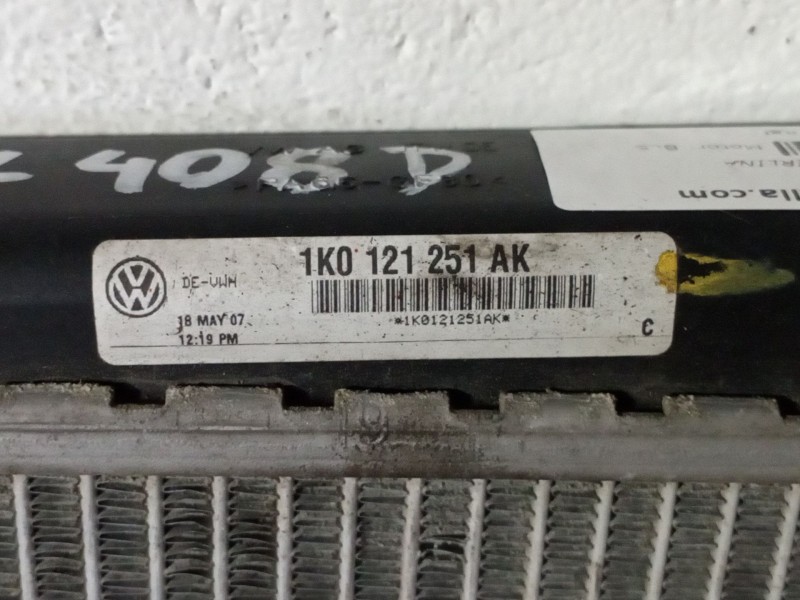 Recambio de radiador agua para volkswagen golf v berlina (1k1) referencia OEM IAM   