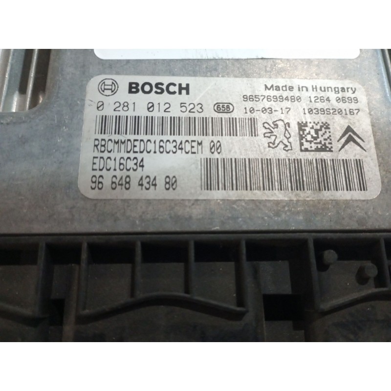 Recambio de centralita motor uce para peugeot 307 break / sw (s1) 1.6 16v cat referencia OEM IAM 0281012523 9664843480 EDC16C34