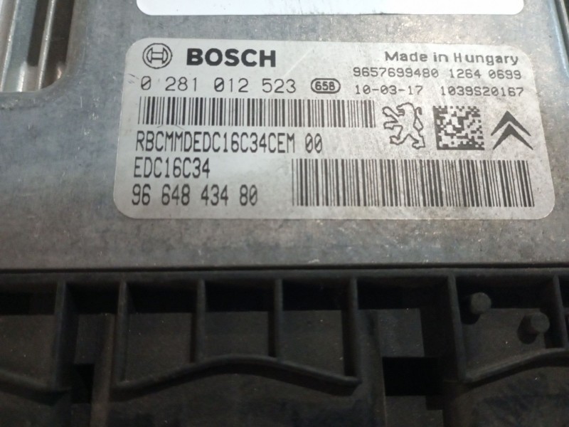 Recambio de centralita motor uce para peugeot 307 break / sw (s1) 1.6 16v cat referencia OEM IAM 0281012523 9664843480 EDC16C34