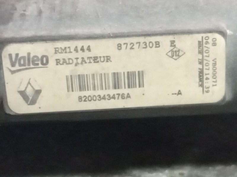 Recambio de radiador agua para renault kango referencia OEM IAM   