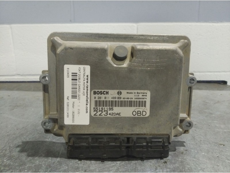 Recambio de centralita motor uce para fiat doblo cargo (223)  | 0.01 - ...  | 0.01 - ... referencia OEM IAM 0281011499 55191195 