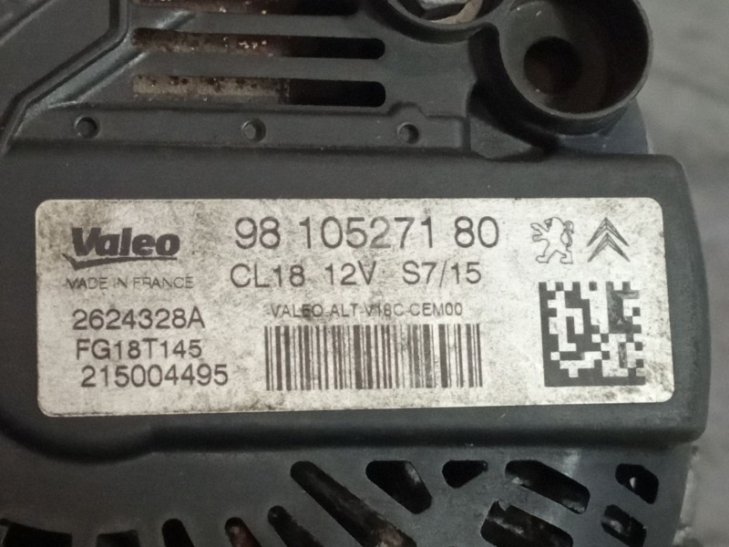 Recambio de alternador para citroen c3 business referencia OEM IAM FG18T145 9810527180 CL18