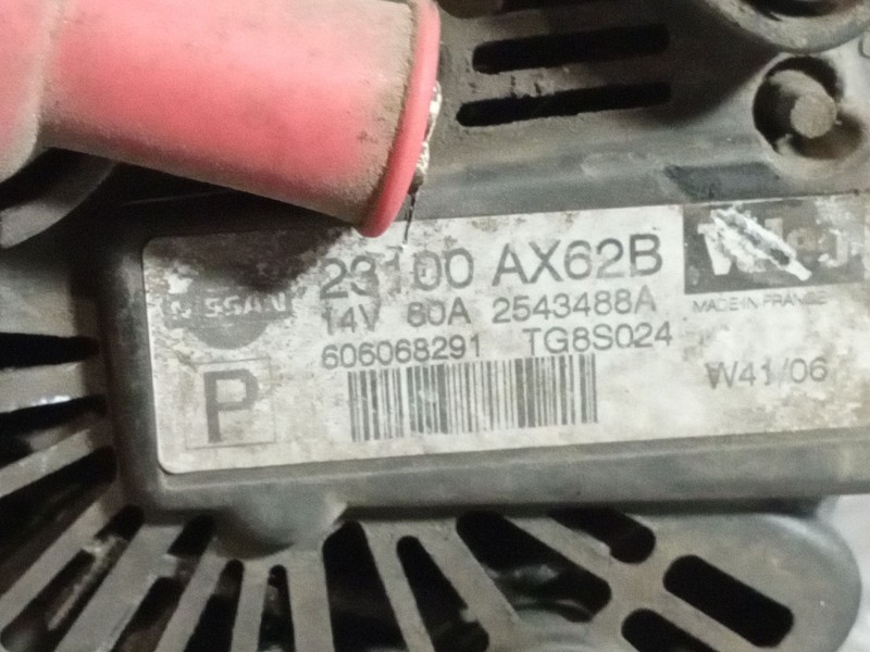 Recambio de alternador para nissan note (e11e) 1.4 cat referencia OEM IAM 23100AX62B TG8S024 14V 80A