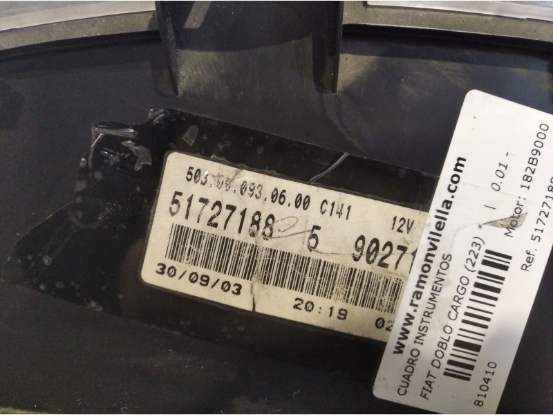 Recambio de cuadro instrumentos para fiat doblo cargo (223)  | 0.01 - ...  | 0.01 - ... referencia OEM IAM 51727188   Recambio de cuadro instrumentos para fiat doblo cargo (223)  | 0.01 - ...  | 0.01 - ... referencia OEM IAM 51727188