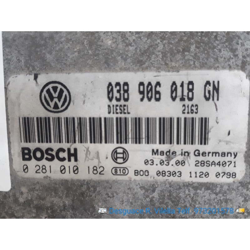 Recambio de centralita motor uce para skoda octavia berlina (1u2) 1.9 tdi slx (81kw) | 02.98 - 12.98 1.9 tdi slx (81kw) | 02.98 