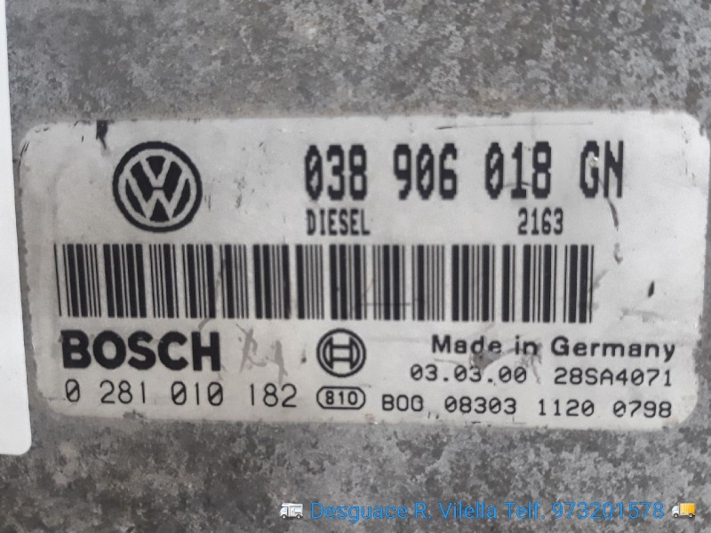 Recambio de centralita motor uce para skoda octavia berlina (1u2) 1.9 tdi slx (81kw) | 02.98 - 12.98 1.9 tdi slx (81kw) | 02.98 