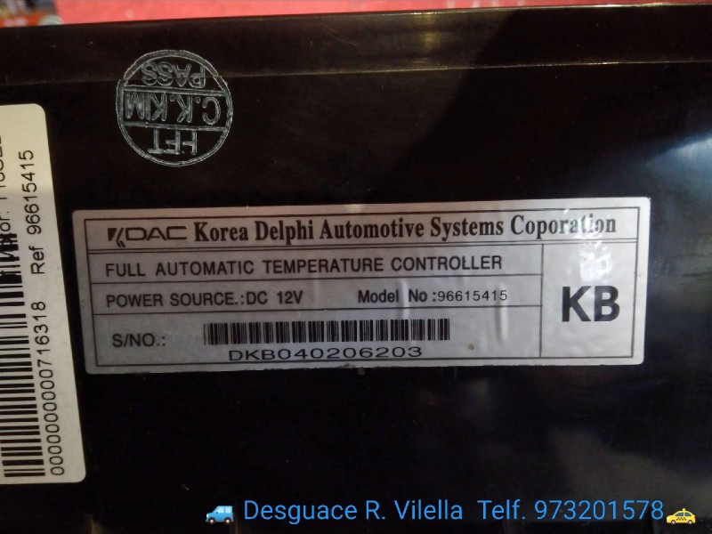 Recambio de mando climatizador para daewoo nubira berlina cdx | 07.03 - 12.04 cdx | 07.03 - 12.04 referencia OEM IAM 96615415  