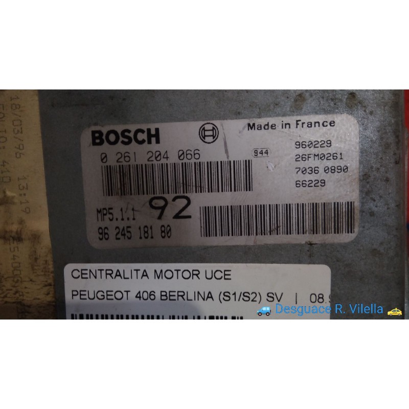 Recambio de centralita motor uce para peugeot 406 berlina (s1/s2) sv | 08.95 - 12.99 sv | 08.95 - 12.99 referencia OEM IAM 02612