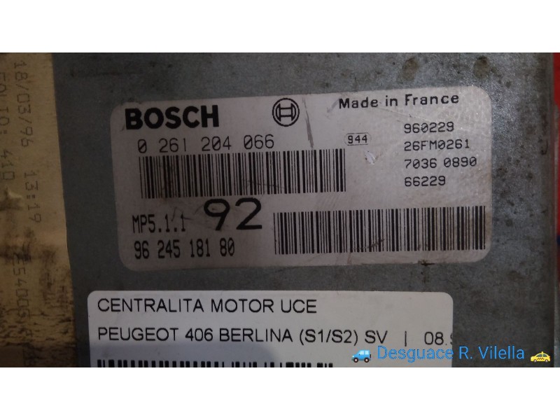 Recambio de centralita motor uce para peugeot 406 berlina (s1/s2) sv | 08.95 - 12.99 sv | 08.95 - 12.99 referencia OEM IAM 02612