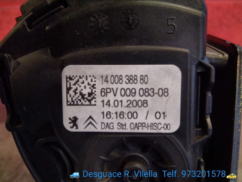 Recambio de potenciometro pedal para peugeot expert kasten furg. | 02.07 - 12.08 referencia OEM IAM 6PV00908308 1400838880 
