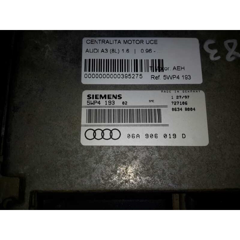 Recambio de centralita motor uce para audi a3 (8l) 1.6 | 0.96 - ... 1.6 | 0.96 - ... referencia OEM IAM 5WP4193 06A906019D 