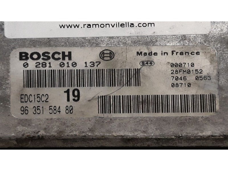 Recambio de centralita motor uce para citroen xsara picasso 2.0 hdi | 03.00 - 12.02 2.0 hdi | 03.00 - 12.02 referencia OEM IAM 0