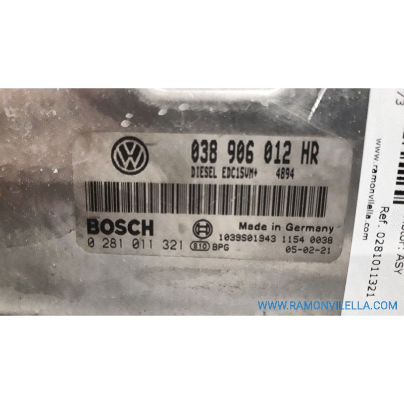 Recambio de centralita motor uce para skoda fabia (6y2/6y3) attractive | 07.02 - ... referencia OEM IAM 0281011321 038906012HR 