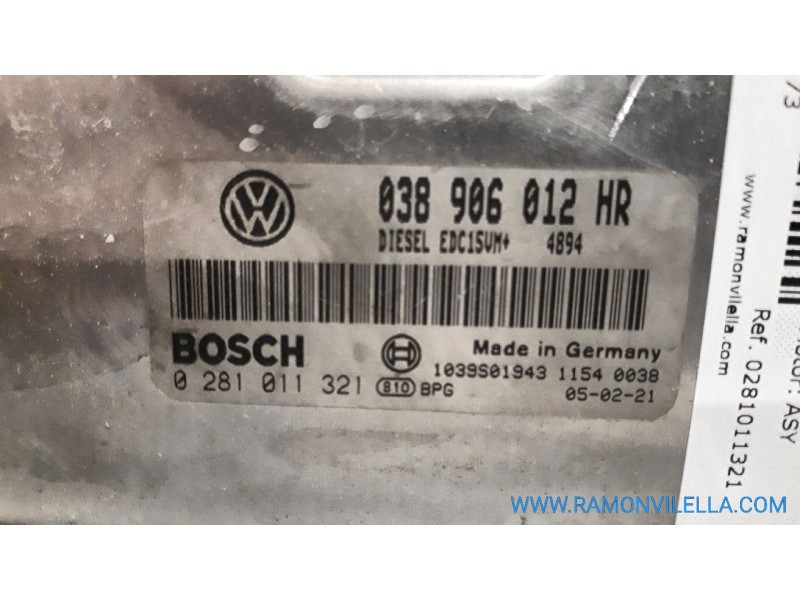 Recambio de centralita motor uce para skoda fabia (6y2/6y3) attractive | 07.02 - ... referencia OEM IAM 0281011321 038906012HR 