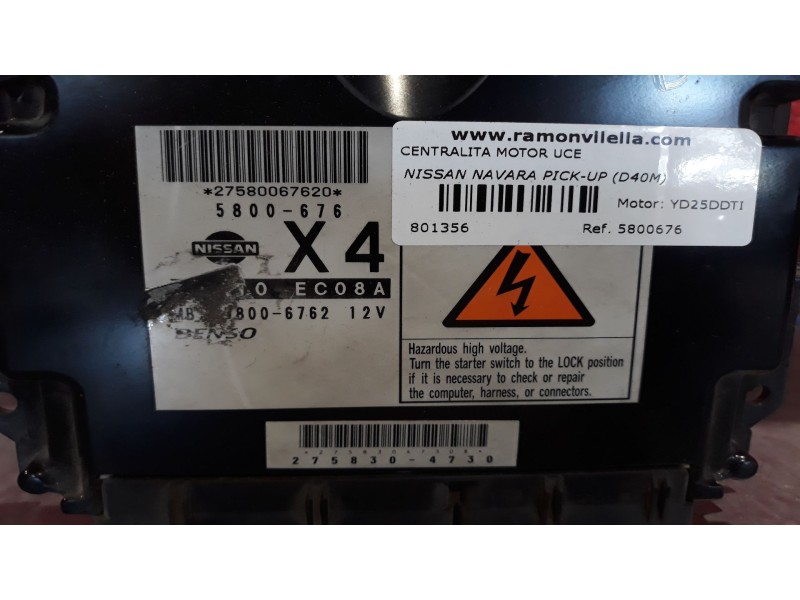 Recambio de centralita motor uce para nissan navara pick-up (d40m) (05.2005)  | ... (05.2005)  | ... referencia OEM IAM 5800676 