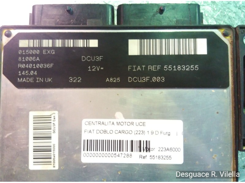 Recambio de centralita motor uce para fiat doblo cargo (223) 1.9 d furg. | 0.01 - ... 1.9 d furg. | 0.01 - ... referencia OEM IA