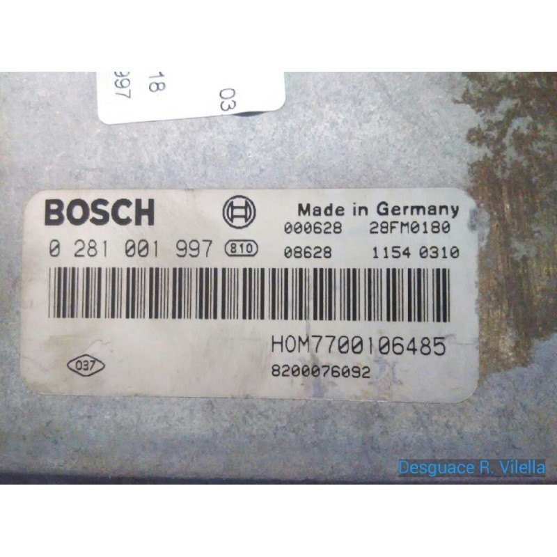 Recambio de centralita motor uce para renault laguna (b56) 1.9 dci rt | 03.00 - 12.01 1.9 dci rt | 03.00 - 12.01 referencia OEM 