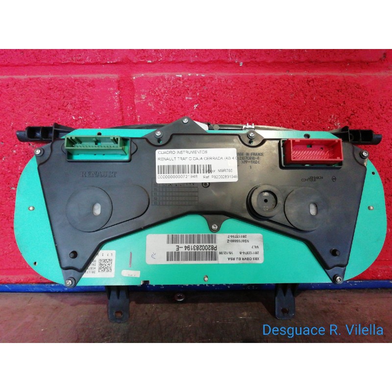Recambio de cuadro instrumentos para renault trafic caja cerrada (ab 4.01) l1h1 2,90t caja cerrada, corto | 04.01 - 12.11 l1h1 2