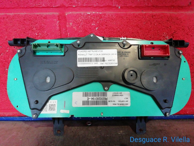 Recambio de cuadro instrumentos para renault trafic caja cerrada (ab 4.01) l1h1 2,90t caja cerrada, corto | 04.01 - 12.11 l1h1 2